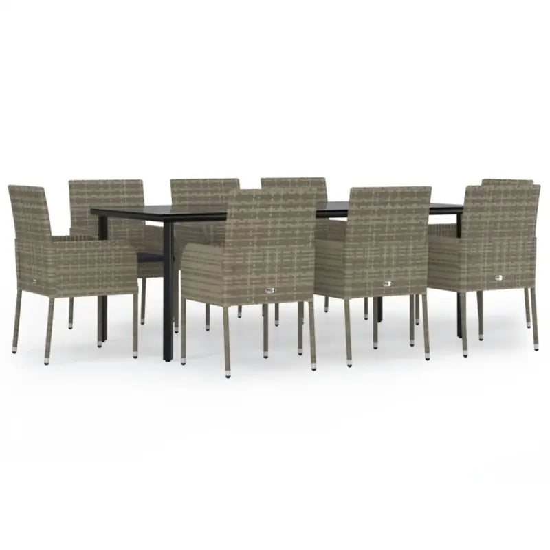 Moderne tuinset van poly rattan en gepoedercoat staal eenvoudig schoon - Tuinsets