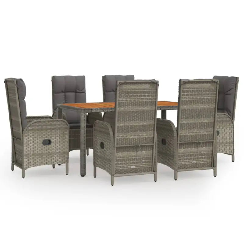 Moderne tuinset van poly rattan en massief acaciahout met gepoedercoat staal - Tuinsets