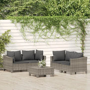 Moderne tuinset van poly rattan met comfortabele zitkussens - Tuinsets