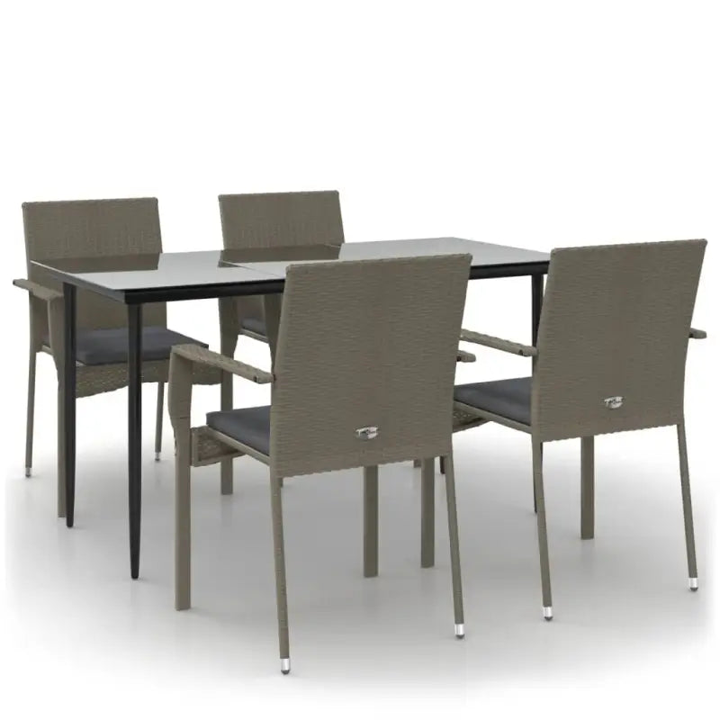 Moderne tuinset van poly rattan met gehard glas en eenvoudig schoonmaken - Tuinsets