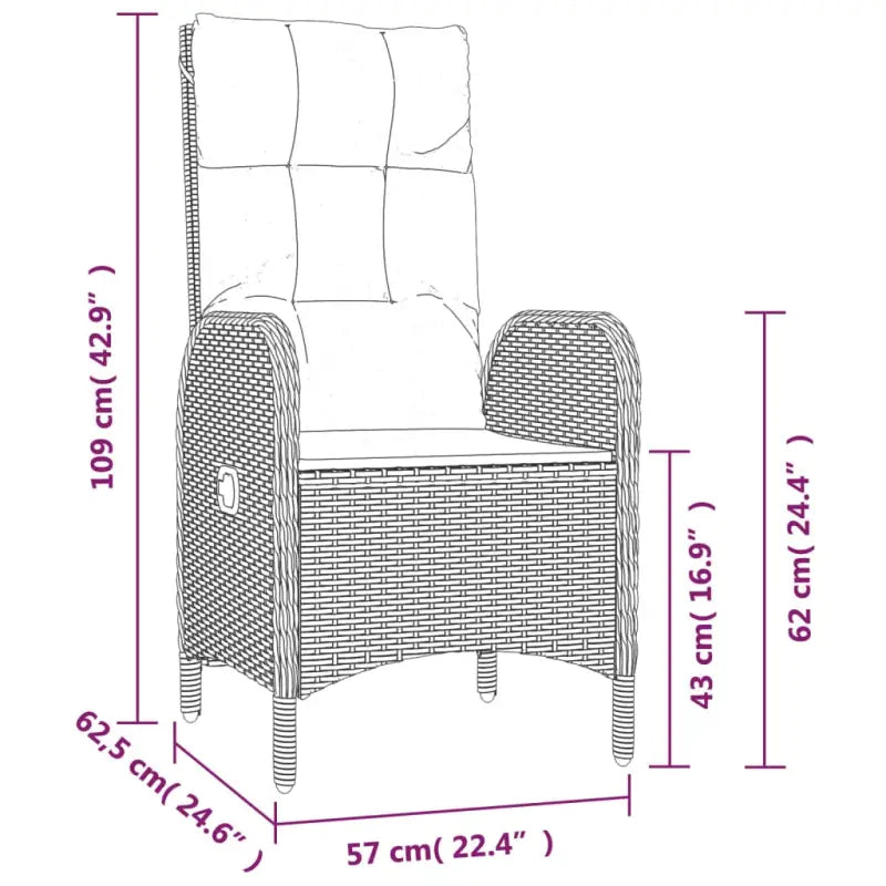 Moderne tuinset van poly rattan met gehard glas en eenvoudig schoon - Tuinsets