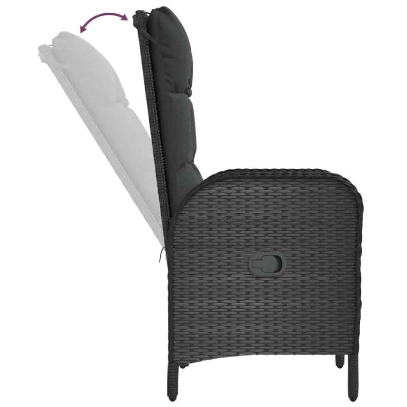 Moderne tuinset van poly rattan met gehard glas en eenvoudig schoon - Tuinsets
