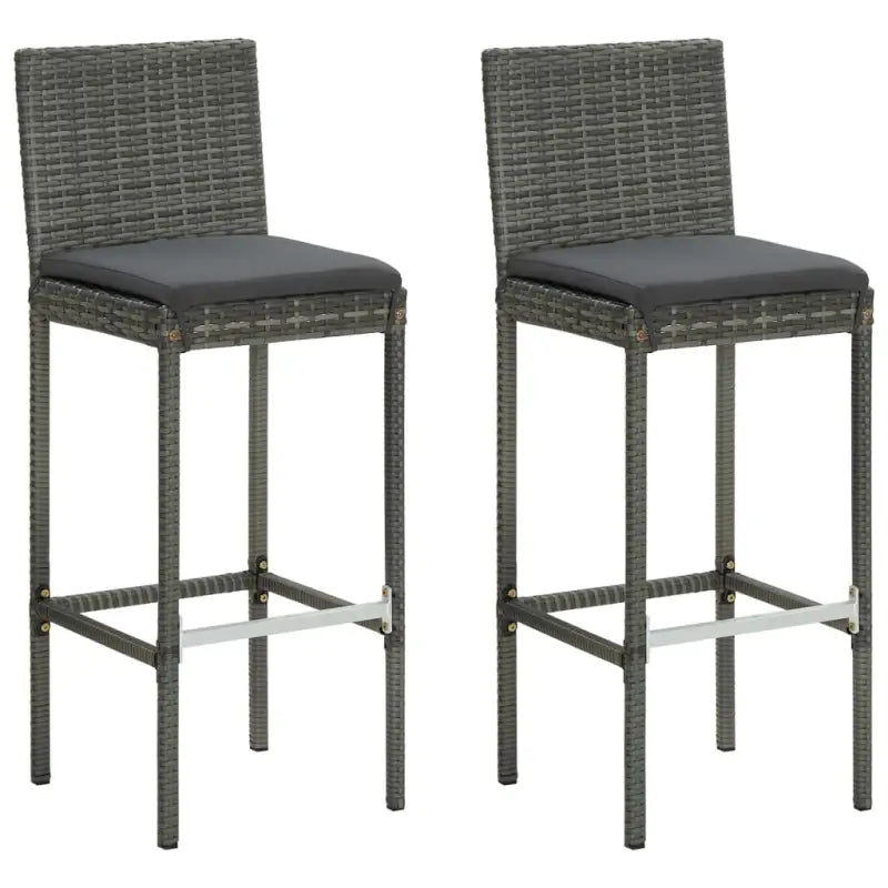 Moderne tuinstoelen met poly rattan voor een eigentijdse eetruimte - Grijs / 2 - Tuinstoelen