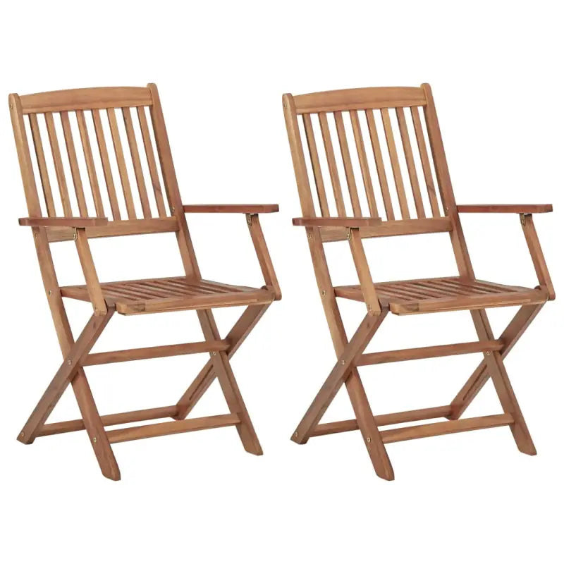 Moderne tuinstoelen set met massief acaciahout voor tuin of terras - 2 / Met armleuning - Tuinstoelen