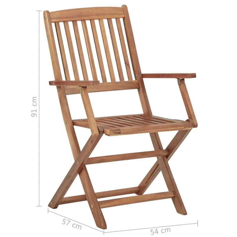 Moderne tuinstoelen set met massief acaciahout voor tuin of terras - Tuinstoelen