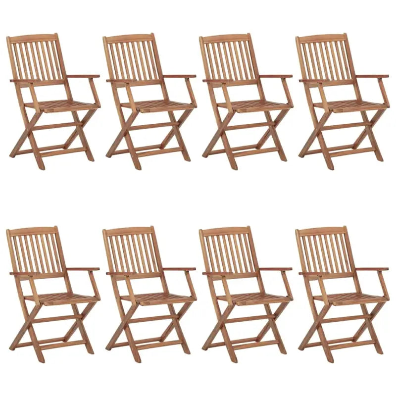Moderne tuinstoelen set met massief acaciahout voor tuin of terras - 8 / Met armleuning - Tuinstoelen