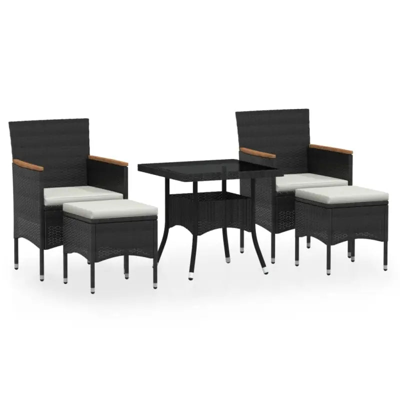 Moderne tuintafel met poly rattan en gehard glas voor buitengebruik - Tuinsets