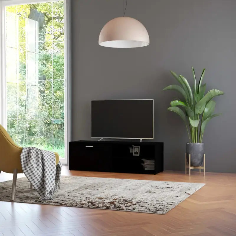 Moderne TV-meubels van bewerkt hout voor elk interieur - Zwart / 1 - Tv-meubels