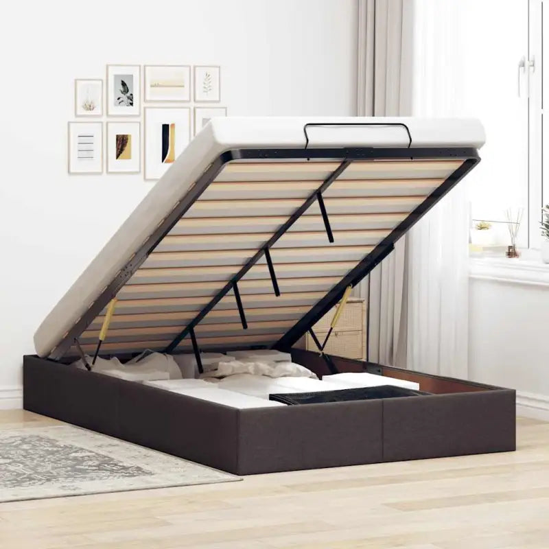 Moderne voetenbank met opbergruimte en ademend vermogen voor boxspring nodig - Donkerbruin / 120 x 190 cm - Bedden &