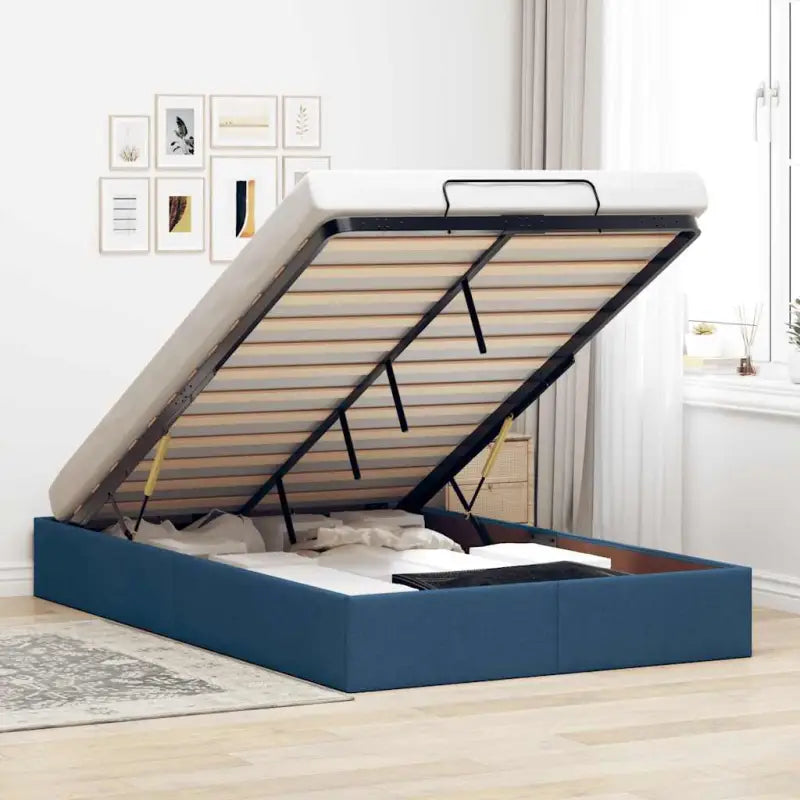 Moderne voetenbank met opbergruimte en ademend vermogen voor boxspring nodig - Blauw / 120 x 200 cm - Bedden & bedframes