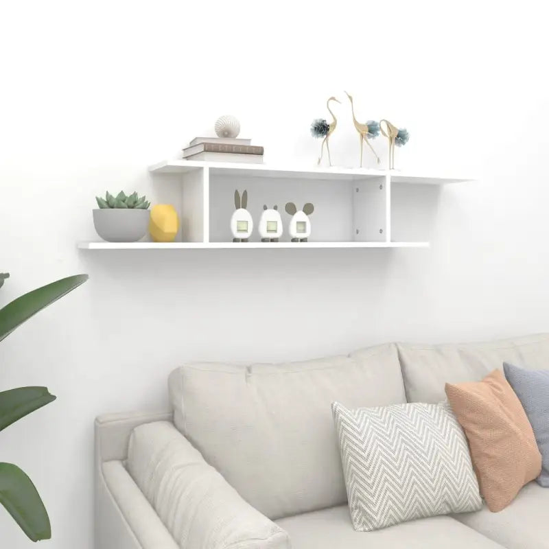 Moderne wandplank van bewerkt hout voor tv en accessoires - Wandplanken