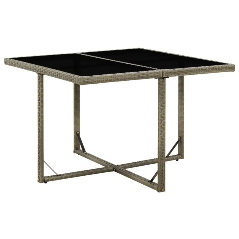 Moderne weersbestendige tuintafel in PE-rattan - Grijs / 1 - Tuintafels