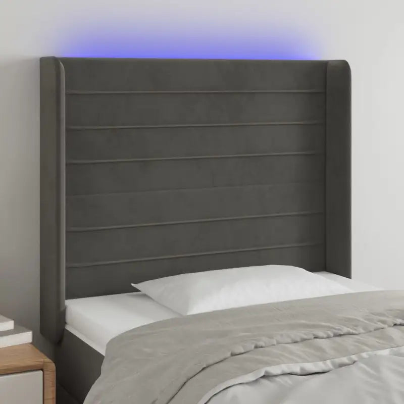 Moderno LED Hoofdbord en Voetbord voor Elke Slaapkamer - Donkergrijs / 93 x 16 x 118/128 cm / 1 - Hoofdborden