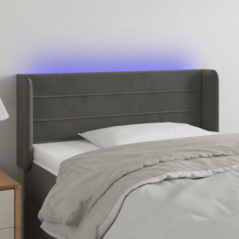 Moderno LED Hoofdbord en Voetbord voor Elke Slaapkamer - Donkergrijs / 83 x 16 x 78/88 cm / 1 - Hoofdborden