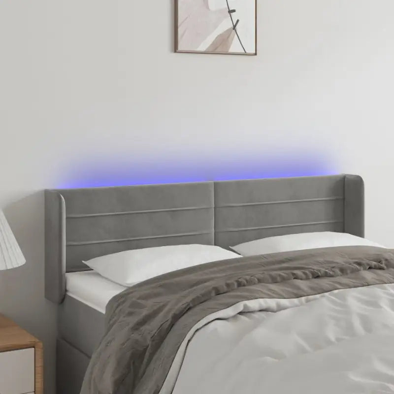 Moderno LED Hoofdbord en Voetbord voor Elke Slaapkamer - Lichtgrijs / 147 x 16 x 78/88 cm / 1 - Hoofdborden