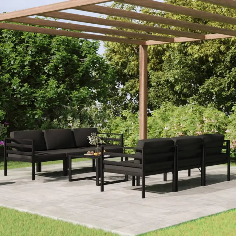 Modulair design tuintafelset voor comfortabel en stijlvolle ontspanning - 4x hoek + 2x midden + Tafel - Tuinsets