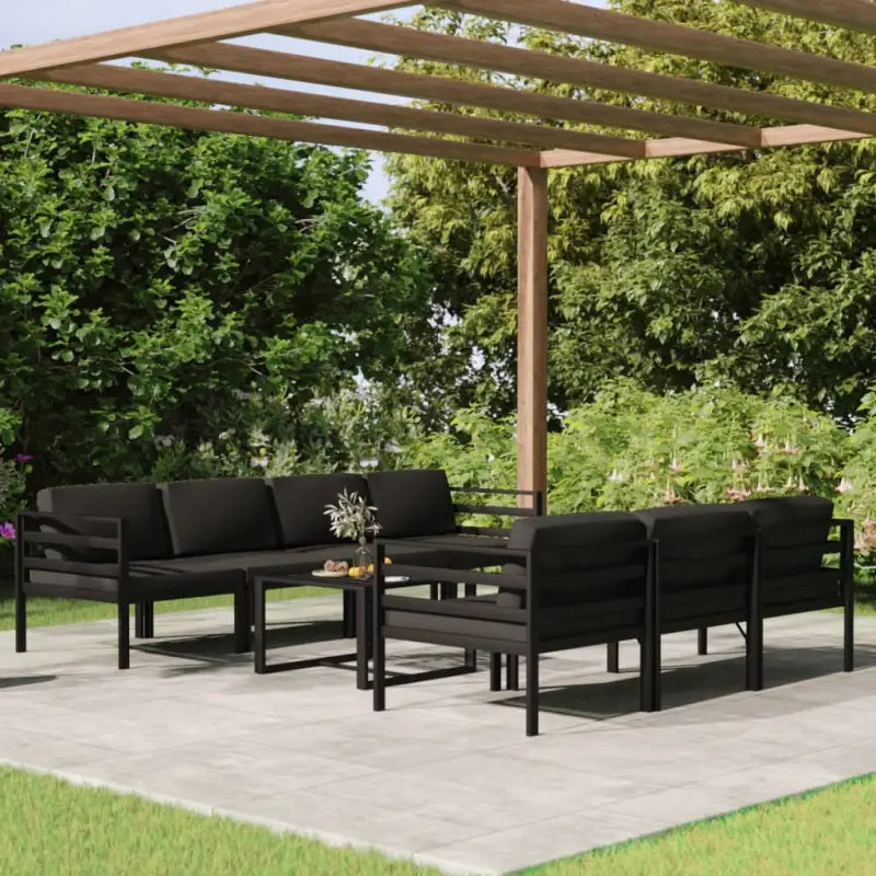 Modulair design tuintafelset voor comfortabel en stijlvolle ontspanning - 4x hoek + 3x midden + Tafel - Tuinsets