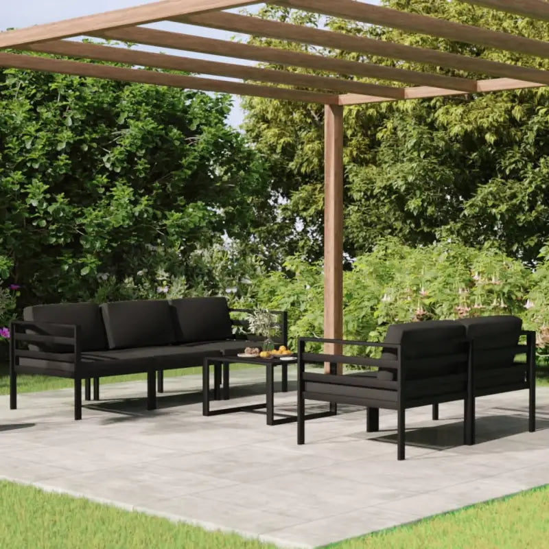 Modulair design tuintafelset voor comfortabel en stijlvolle ontspanning - 4x hoek + midden + Tafel - Tuinsets