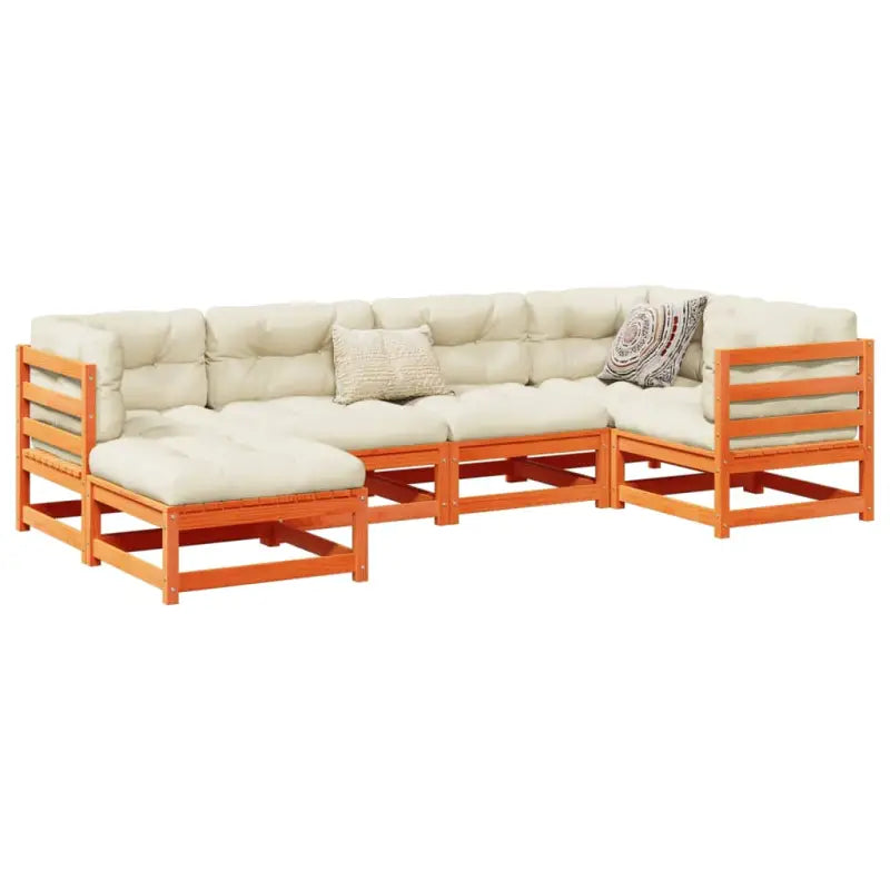 Modulair loungeset met comfortabele zitervaring en hoogte rugleuning - Wasbruin / Ja - Tuinsets