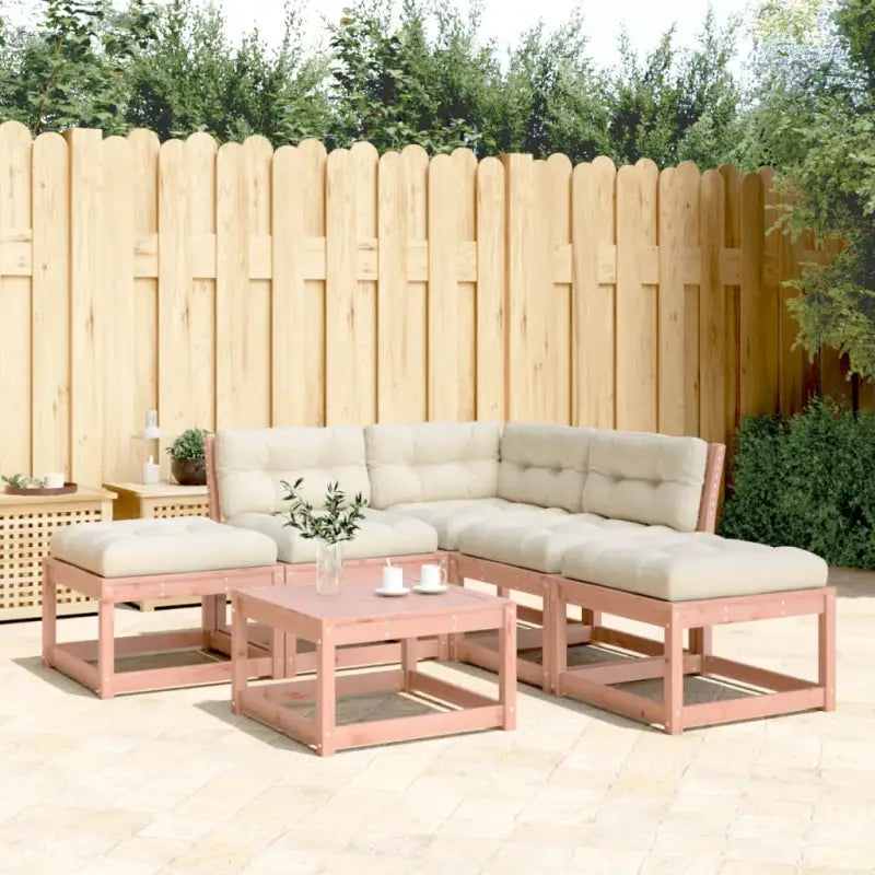 Modulair loungeset van massief douglashout met ruime afmetingen zitting - Tuinsets