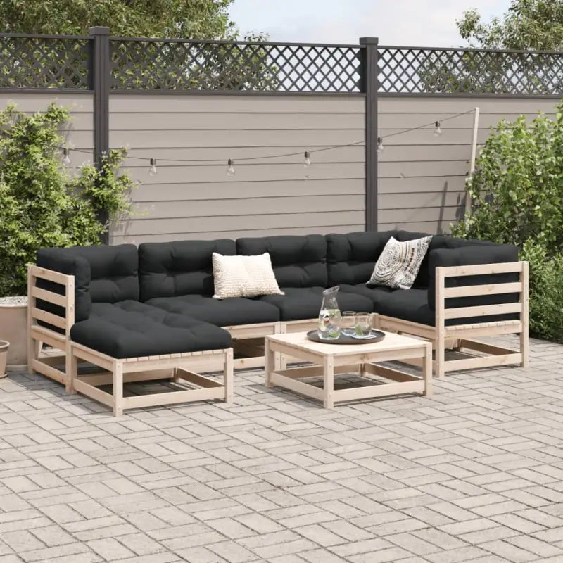Modulair loungeset van massief Grenenhout voor comfortabel tuinplezier - Tuinsets