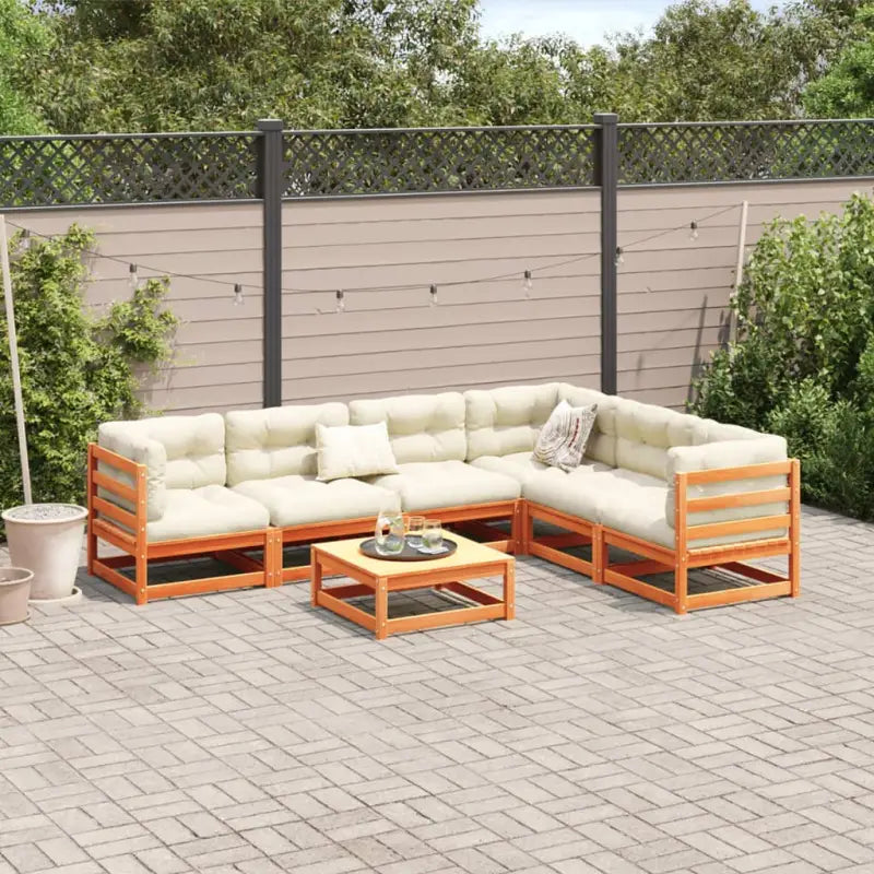 Modulair loungeset van massief grenenhout voor een comfortabele zitervaring - Tuinsets