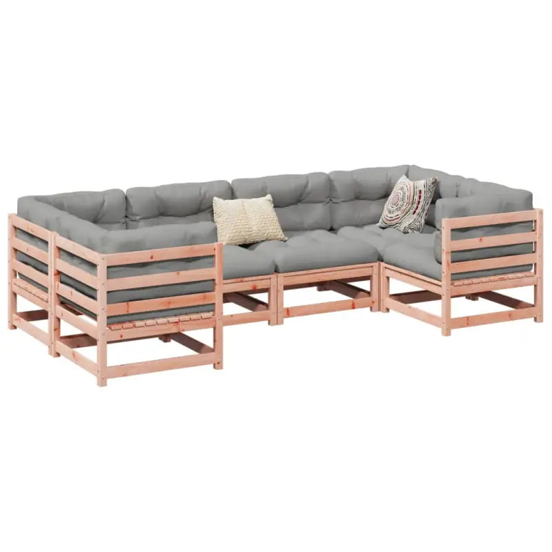 Modulair loungeset van massief grenenhout voor een comfortabele zitervaring - Natuurlijk douglashout / Ja - Tuinsets