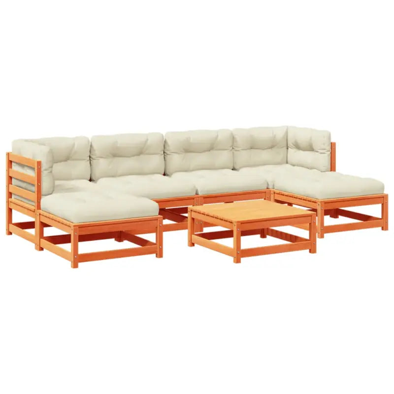 Modulair loungeset van massief grenenhout voor een comfortabele zitervaring - Tuinsets