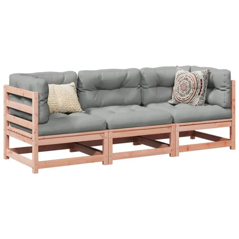Modulair loungeset van massief grenenhout voor een comfortabele zitervaring - Natuurlijk douglashout / Ja - Tuinsets
