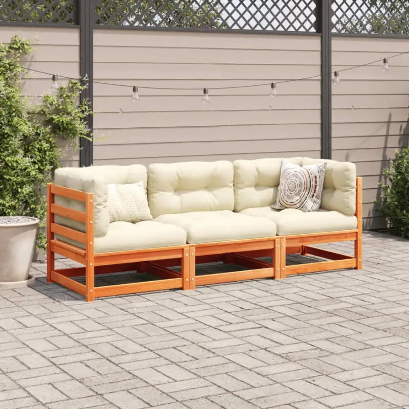 Modulair loungeset van massief grenenhout voor een comfortabele zitervaring - Tuinsets