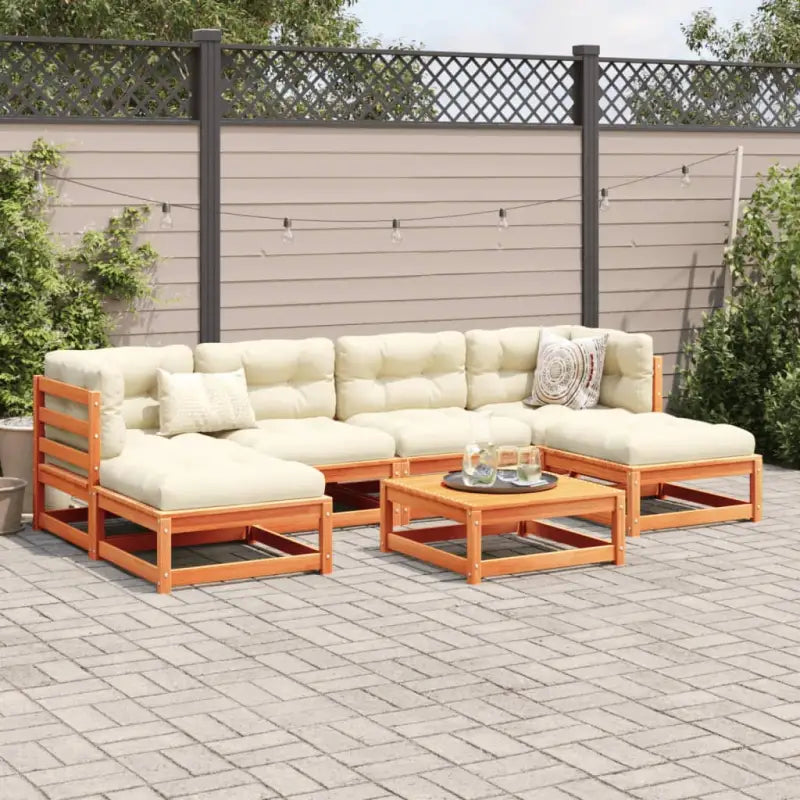 Modulair loungeset van massief grenenhout voor een comfortabele zitervaring - Tuinsets
