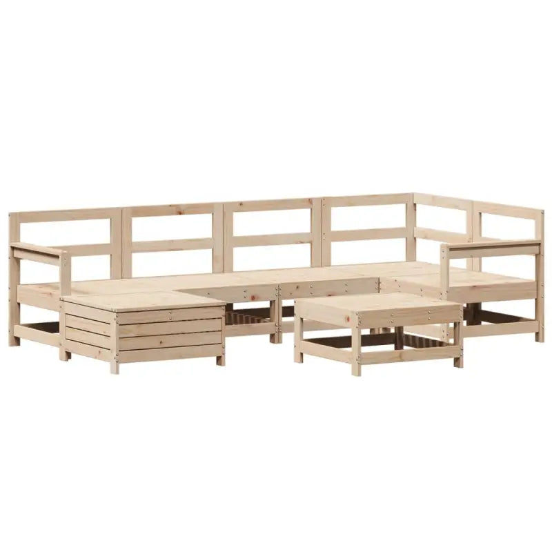 Modulair loungeset van massief grenenhout voor in de tuin - Tuinsets