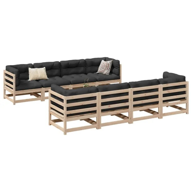 Modulair loungeset van massief grenenhout voor ultieme zitervaring - Natuurlijk grenenhout / Nee - Tuinsets