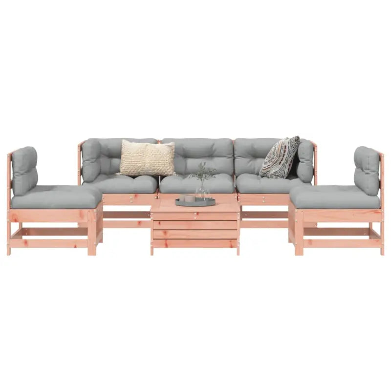 Modulair ontwerp houten loungeset met comfortabele afmetingen zitting - Natuurlijk douglashout - Tuinsets