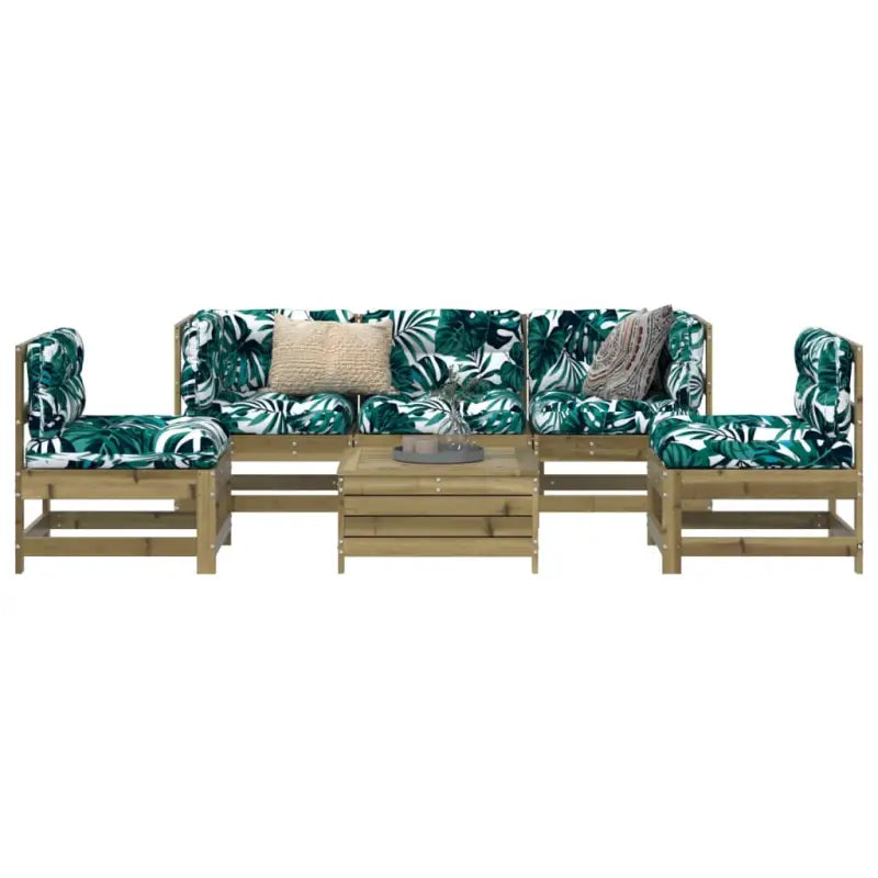 Modulair ontwerp houten loungeset met comfortabele afmetingen zitting - Naturel geïmpregneerd - Tuinsets