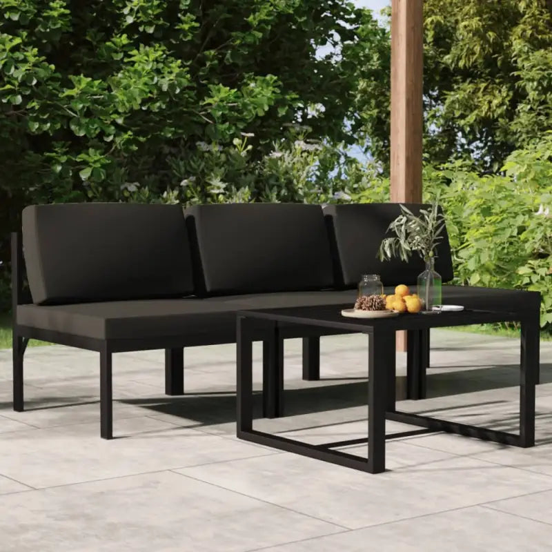 Modulair ontwerp loungeset voor stijl en comfort in de tuin - 3x midden + Tafel - Tuinsets