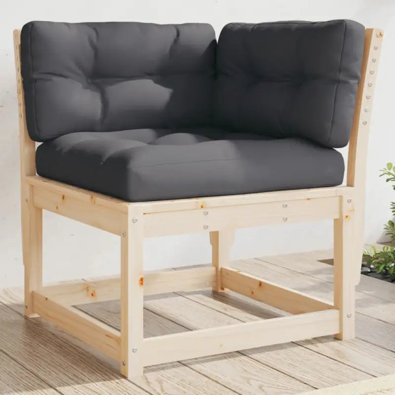 Modulair tuinbank van geïmpregneerd grenenhout met comfortabele kussens - Natuurlijk grenenhout / met kussens / 1