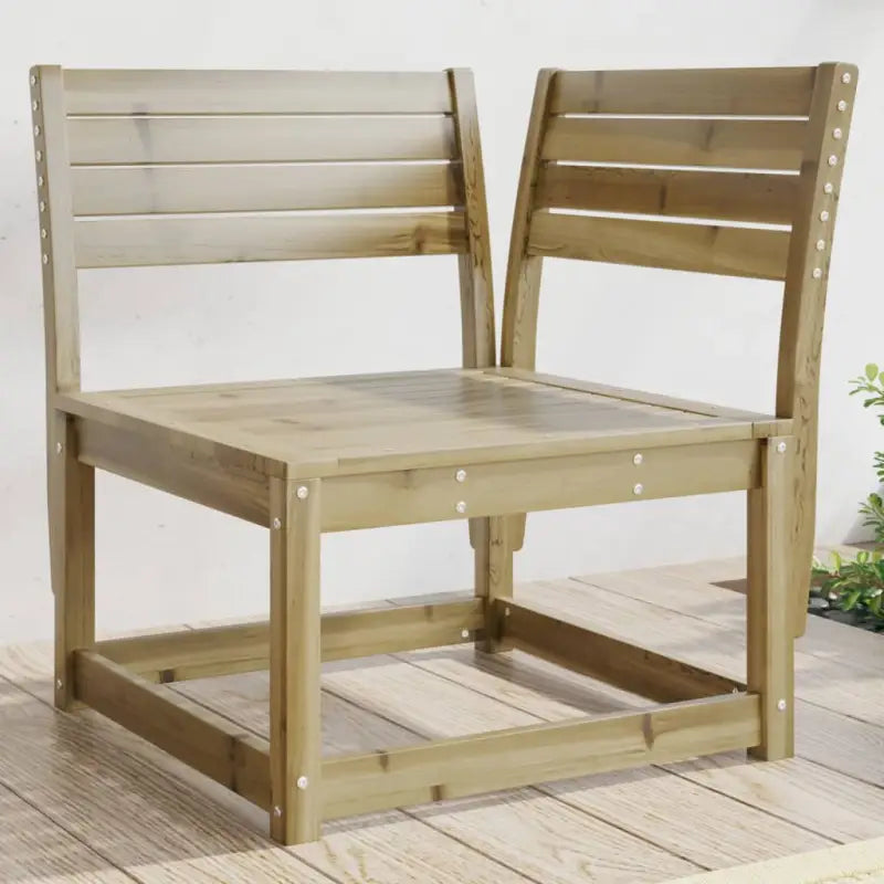 Modulair tuinbank van geïmpregneerd grenenhout met comfortabele kussens - Naturel geïmpregneerd / zonder kussens / 1
