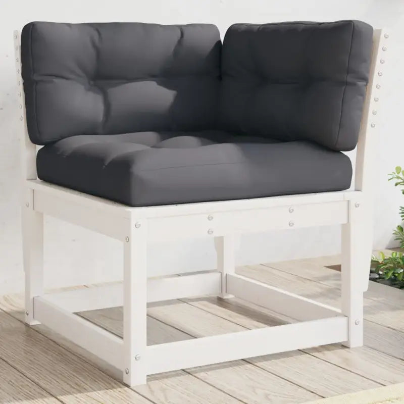 Modulair tuinbank van geïmpregneerd grenenhout met comfortabele kussens - Wit / met kussens / 1 - Loungebanken