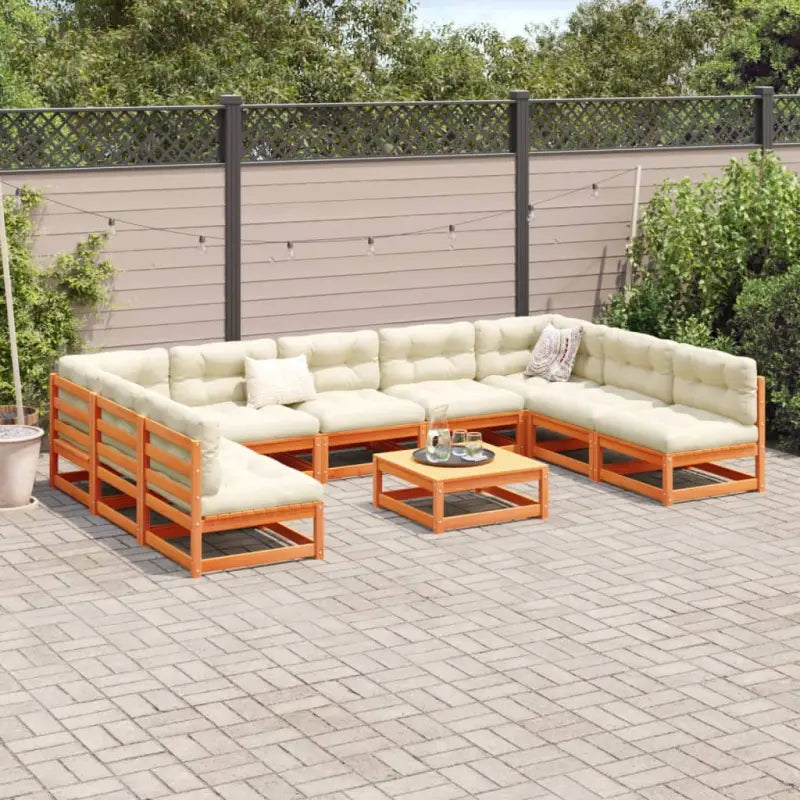 Modulair tuinset van massief grenenhout met comfortabele afmetingen zitting - Tuinsets