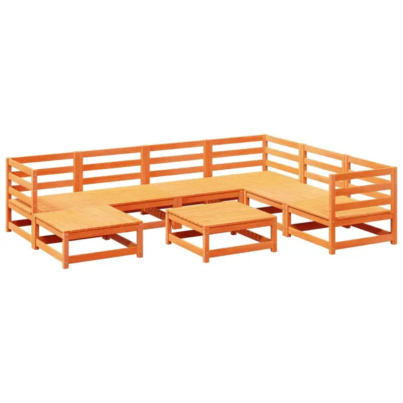 Modulair tuinset van massief grenenhout met hoog rugleuning - Tuinsets