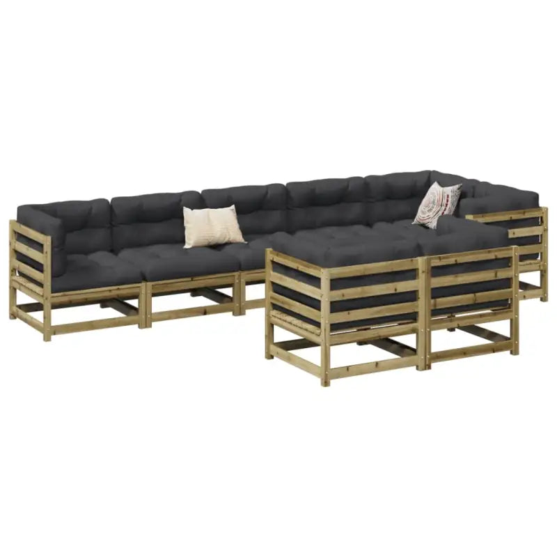 Modulair tuinset van massief grenenhout voor een comfortabele zitervaring - Naturel geïmpregneerd / Ja - Tuinsets