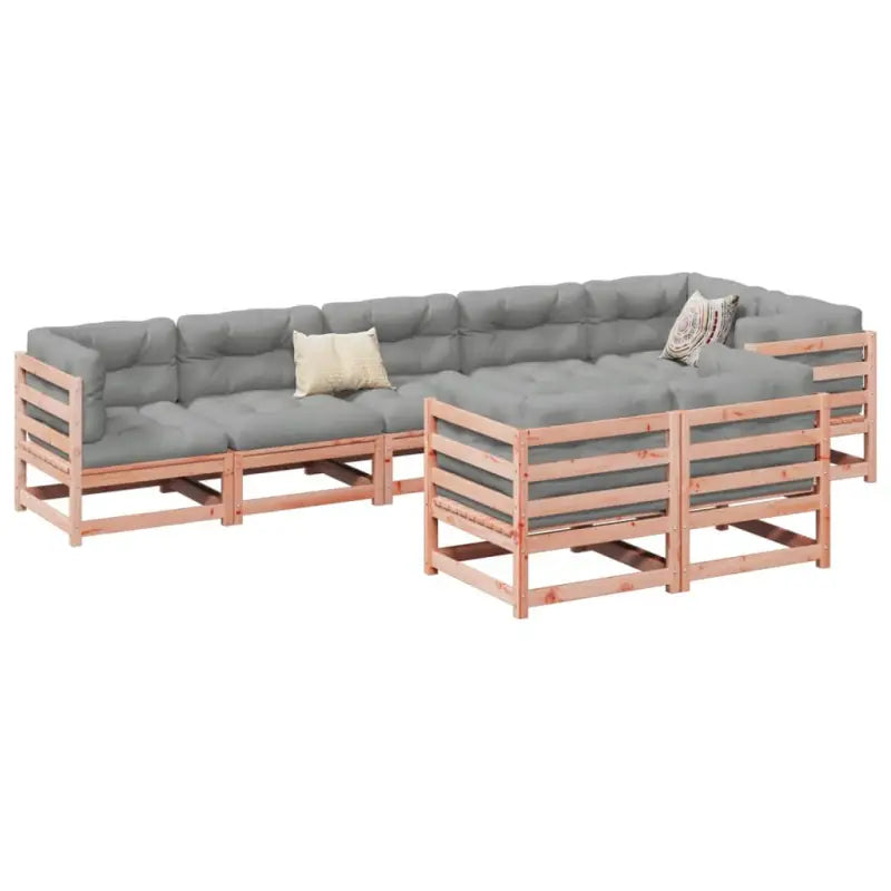 Modulair tuinset van massief grenenhout voor een comfortabele zitervaring - Natuurlijk douglashout / Ja - Tuinsets