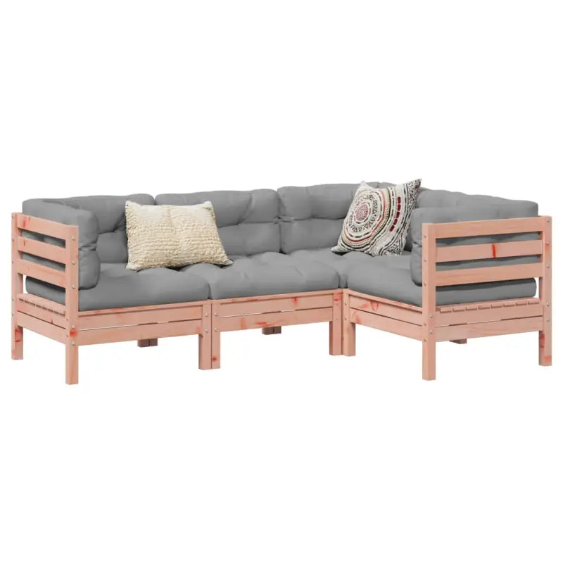 Modulair tuinset van massief grenenhout voor een comfortabele zitervaring - Natuurlijk douglashout - Tuinsets