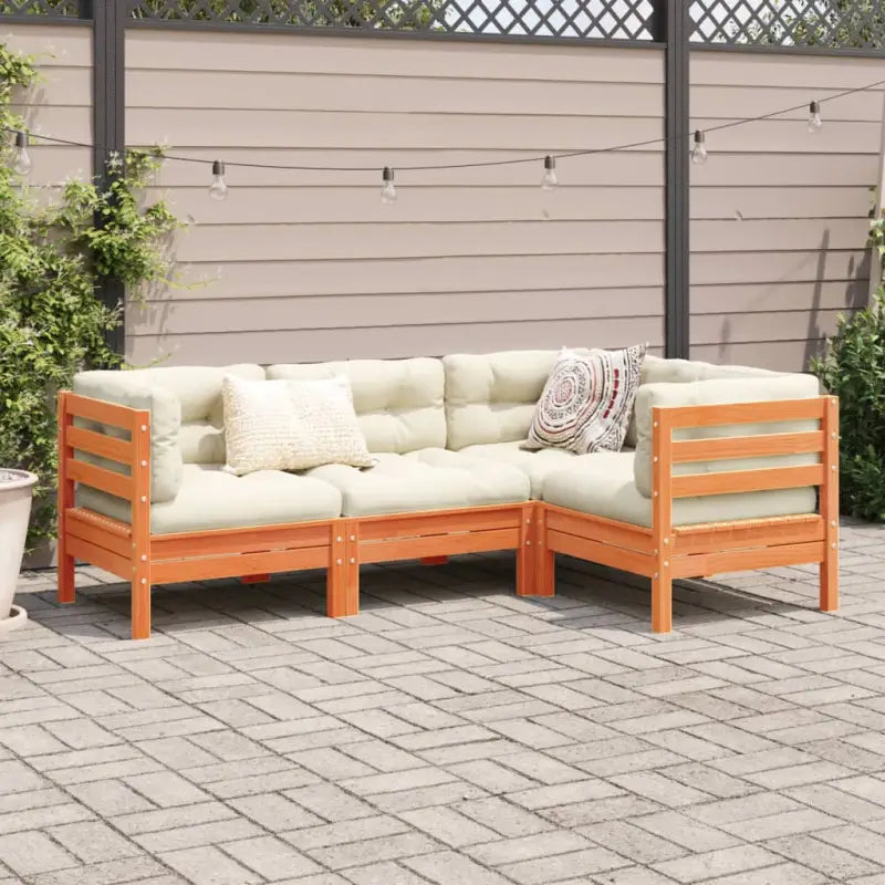Modulair tuinset van massief grenenhout voor een comfortabele zitervaring - Tuinsets