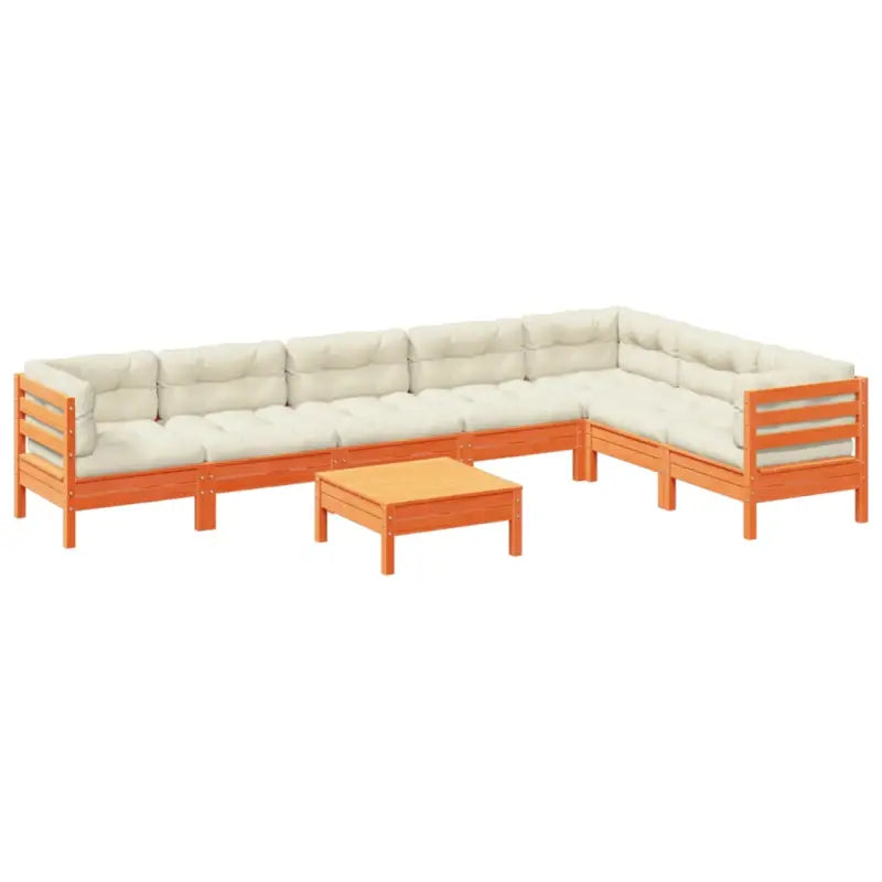 Modulair tuinset van massief grenenhout voor een comfortabele zitervaring - Tuinsets