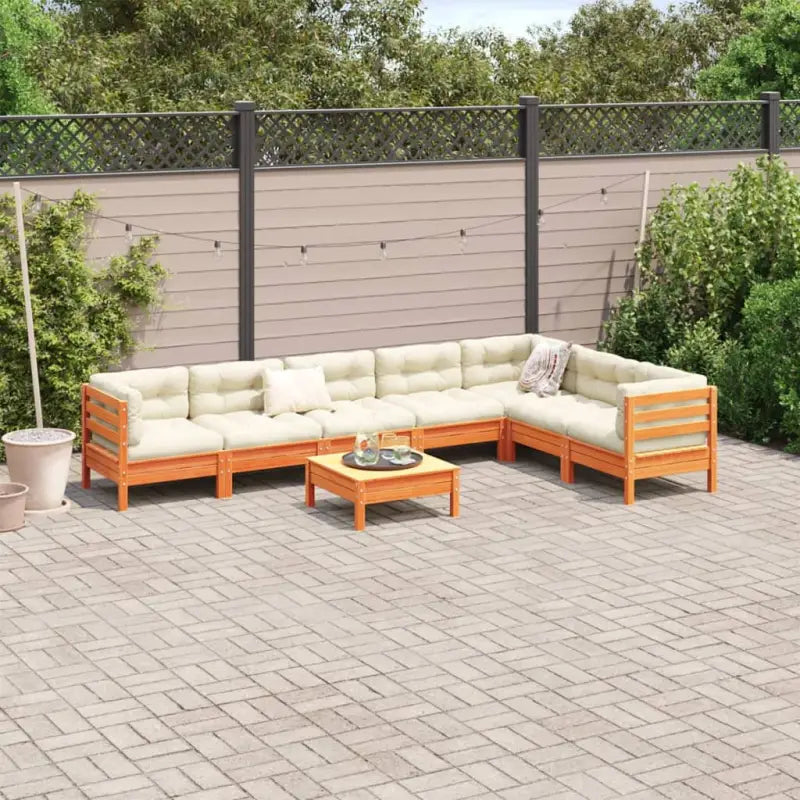 Modulair tuinset van massief grenenhout voor een comfortabele zitervaring - Tuinsets