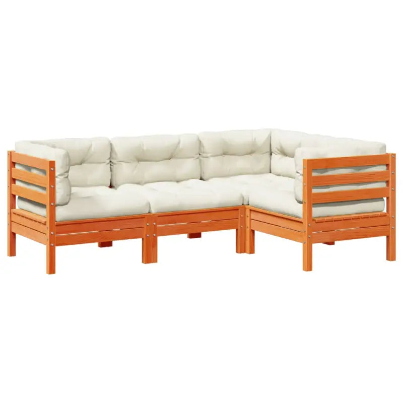 Modulair tuinset van massief grenenhout voor een comfortabele zitervaring - Tuinsets