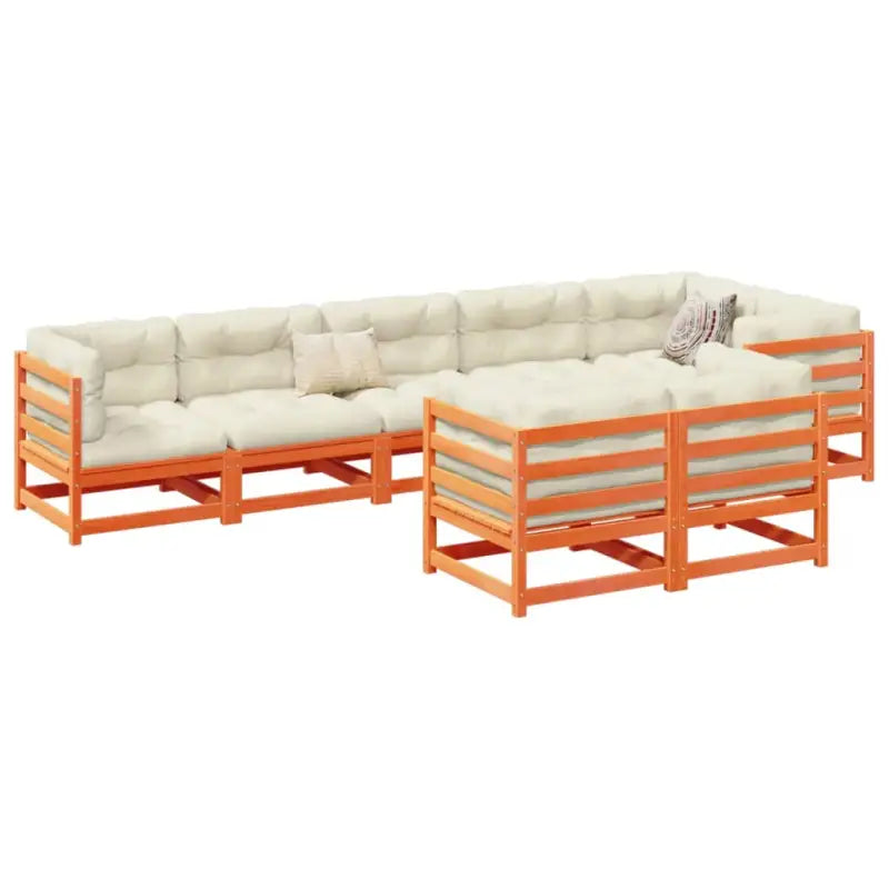 Modulair tuinset van massief grenenhout voor een comfortabele zitervaring - Wasbruin / Nee - Tuinsets