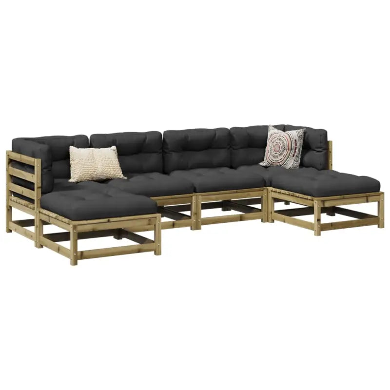Modulair tuinset voor een comfortabele zitervaring op je terras - Naturel geïmpregneerd - Tuinsets